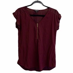 Express Maroon Blouse with Zipper
